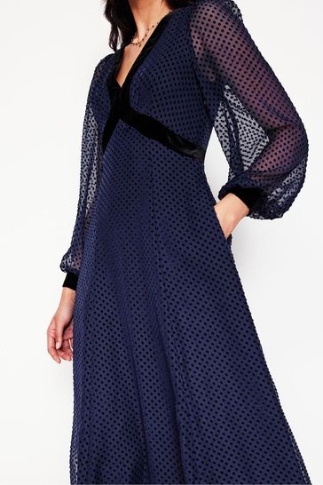Buy Boden Blue Devore Maxi Tea Dress from Next Bahrain