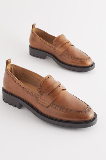 Chunky store tan loafers