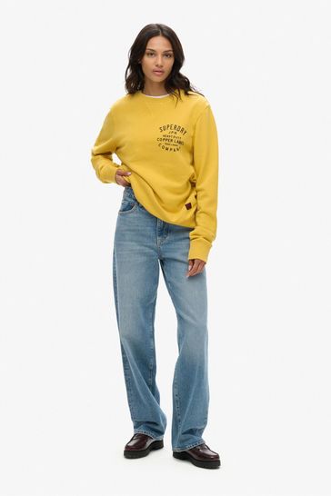Buy Superdry Yellow Oversized Copper Label 100 Cotton Graphic Crew Sweatshirt from Next Poland