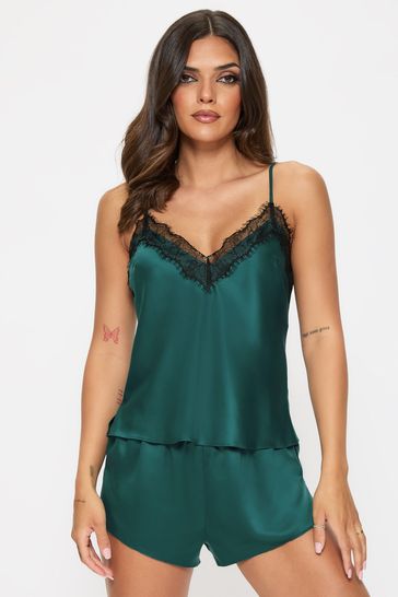 Buy Ann Summers Green Cerise Lace and Satin Cami Pyjama Set from Next Bahrain