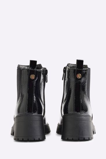 Buy River Island Black Girls Patent Heeled Chelsea Boots from Next Bahrain