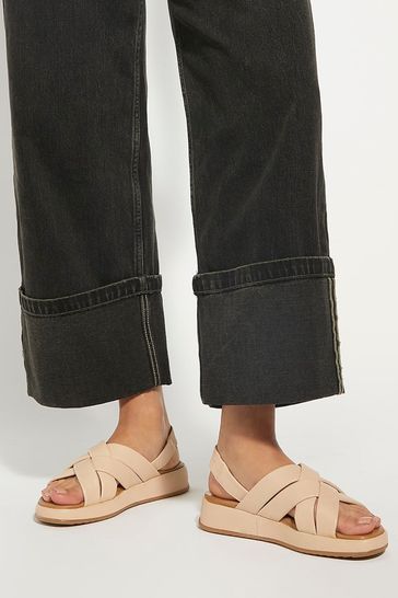 Dune London Laters Brown Strap Sandals