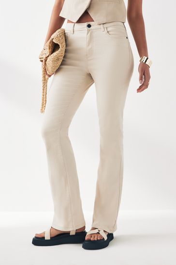 NOISY MAY Cream High Waist Flared Jeans