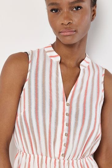 Striped button down midi dress deals