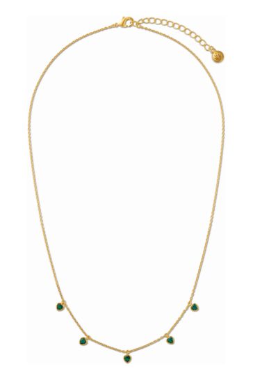 Orelia London 18k Gold Plating Emerald Heart Multi Drop Necklace