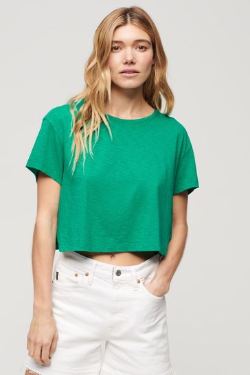 Superdry Green Slouchy Cropped T-Shirt