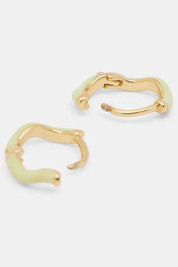 Enamel store huggie earrings