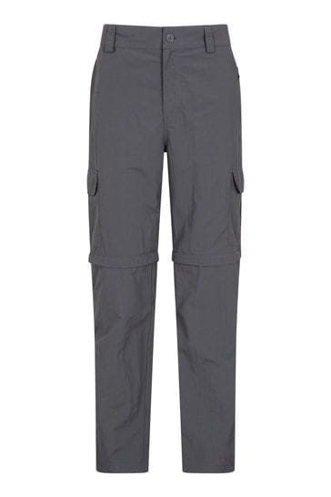 Mountain Warehouse Grey Mens Explore Convertible Walking Trousers
