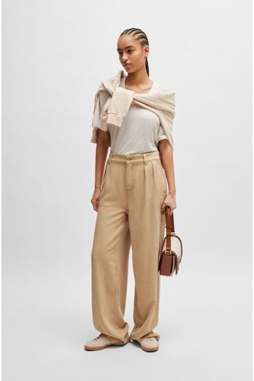 Buy BOSS 100 Linen V Neck T Shirt from Next Bahrain