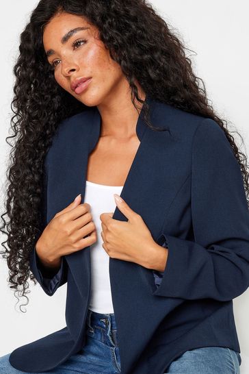 Buy M Co Blue Petite Collarless Fitted Blazer from Next Netherlands