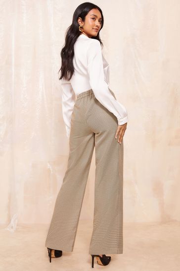 Buy Friends Like These Brown Wide Leg Tailored Check Trousers from Next Netherlands