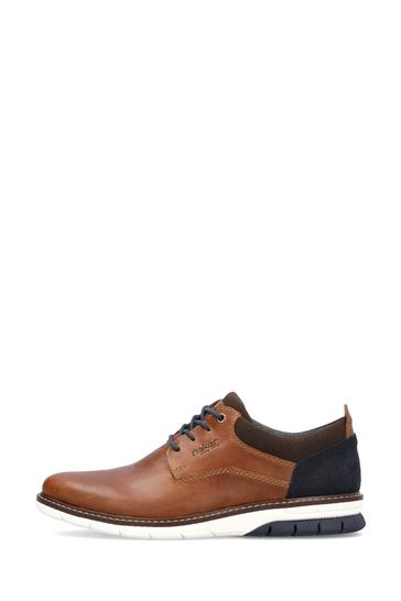 Rieker Mens Lace-Up Brown Shoes