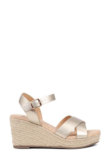 Buy Pavers Gold Pavers Lightweight Platform Espadrilles from Next Kuwait