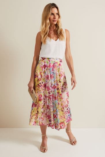 Phase Eight Vivianne Floral Red Skirt