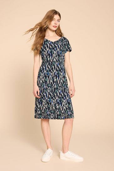 White Stuff Blue Tallie EcoVero™ Jersey Dress