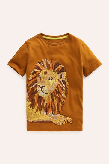 Boden Brown Superstitch Animal Print T-Shirt