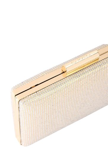 Carvela gold clutch bag top