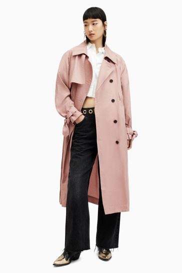 AllSaints Pink Kikki Trench Coat