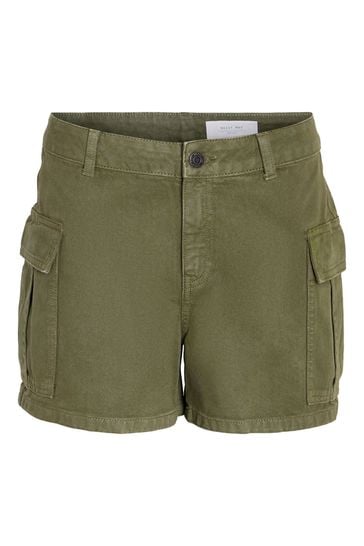 NOISY MAY Green Cargo Mom Denim Shorts