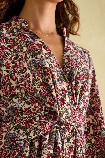 Buy Joules Cara Cream Ditsy Cord Twisted Front Dress from Next Bahrain