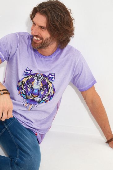 Joe Browns Purple Geo Tiger Graphic T-Shirt