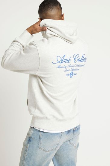 River island grey hoodie sale