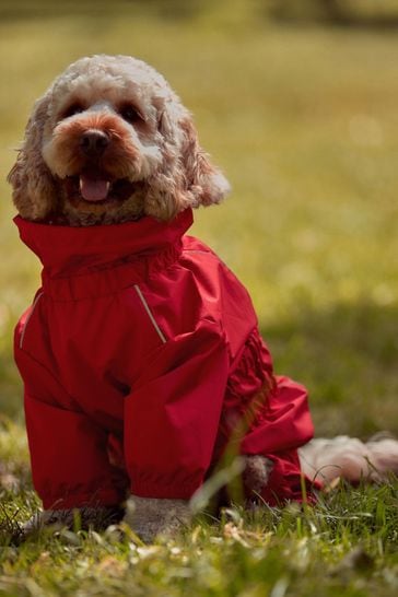 Red 4 Leg Waterproof Dog Coat