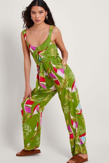 Monsoon Green Amina Floral Jumpsuit