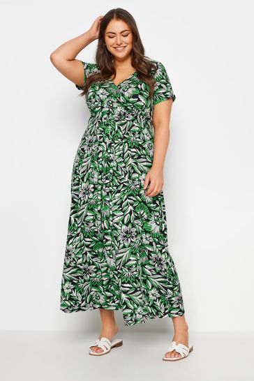 Yours Curve Green Tiered Maxi Dress