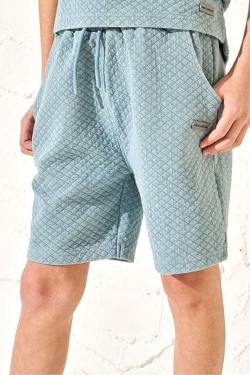 Angel & Rocket Blue Rex Jersey Textured Wash Shorts