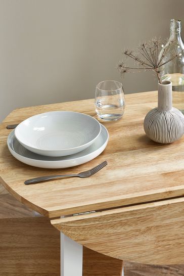 Julian Bowen Natural Linwood Round Drop Leaf Table