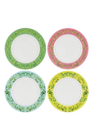 Designers Guild Ikebana Damask Dinner Plates Set Of 4