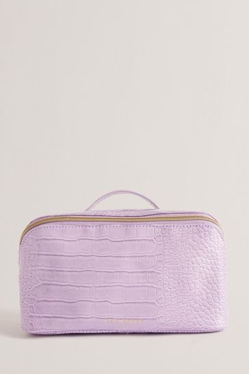 Ted Baker Purple Large Haanas Croc Effect Rectangular Washbag