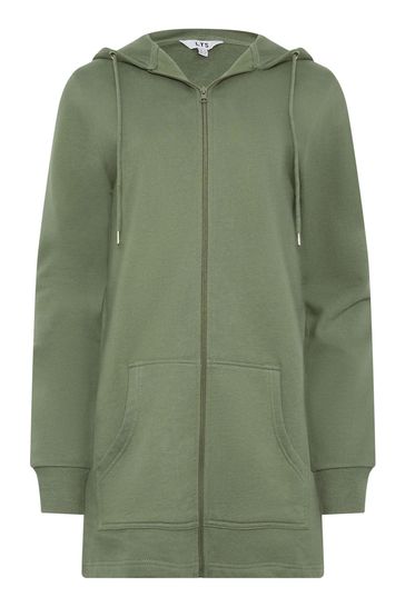 Buy Long Tall Sally Green 100 Cotton Longline Zip Hoodie from Next Bahrain
