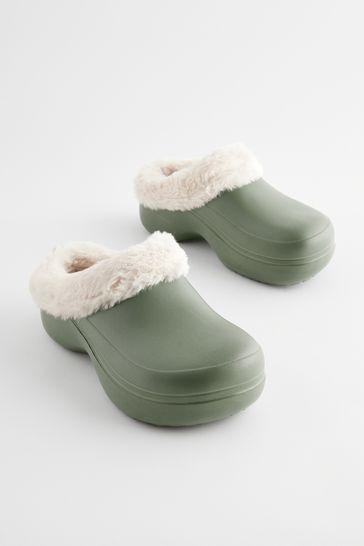 Fur lined clogs store