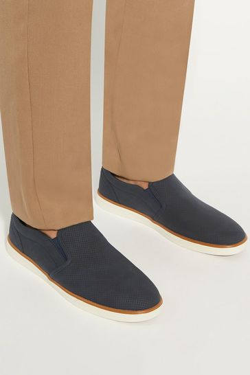 Dune London Blue Totals Slip-On Trainers