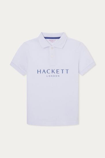 Hackett London Older Boys Short Sleeve White Polo Shirt
