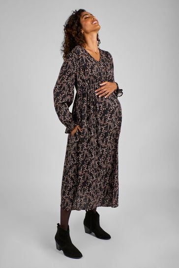 Maternity midi wrap dress top