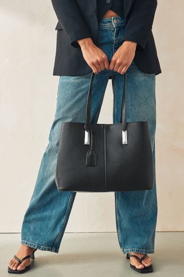 Next black tote bag clearance