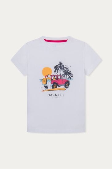 Hackett London Older Boys Short Sleeve White T-Shirt