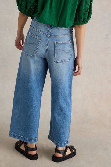 Buy White Stuff Blue Tia Wide Leg Crop Jeans from Next Bahrain