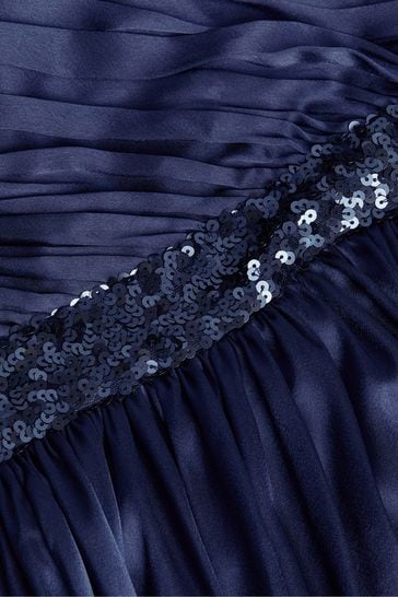 Buy Monsoon Blue Satin Abigail One Shoulder Dress from Next Bahrain