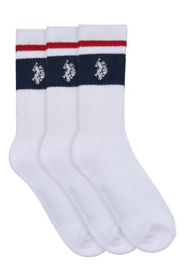 U.S. Polo Assn. Brand Stripe Sports Socks 3 Pack