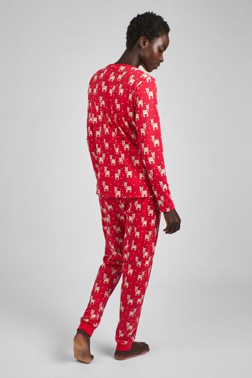 Buy JoJo Maman Bebe Red Womens Reindeer Print Pyjamas Set from Next Netherlands