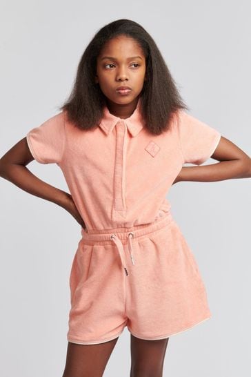 Juicy Couture Girls Pink Towelling Playsuit