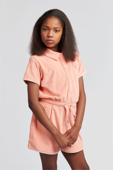 Pink linen cheap playsuit