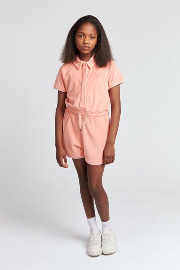 Girls pink playsuit sales