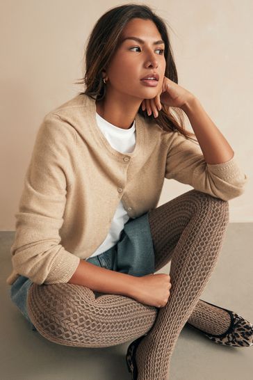 Oatmeal Knitted Tights 1 Pack