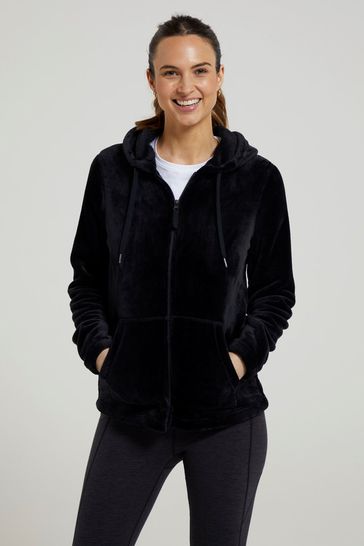 Mountain Warehouse Black Womens Snaggle Full Zip Hooded Fleece