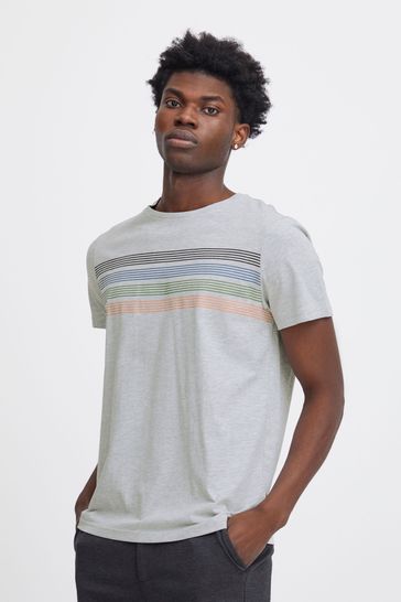 Blend Grey Striped Short Sleeve T-Shirt